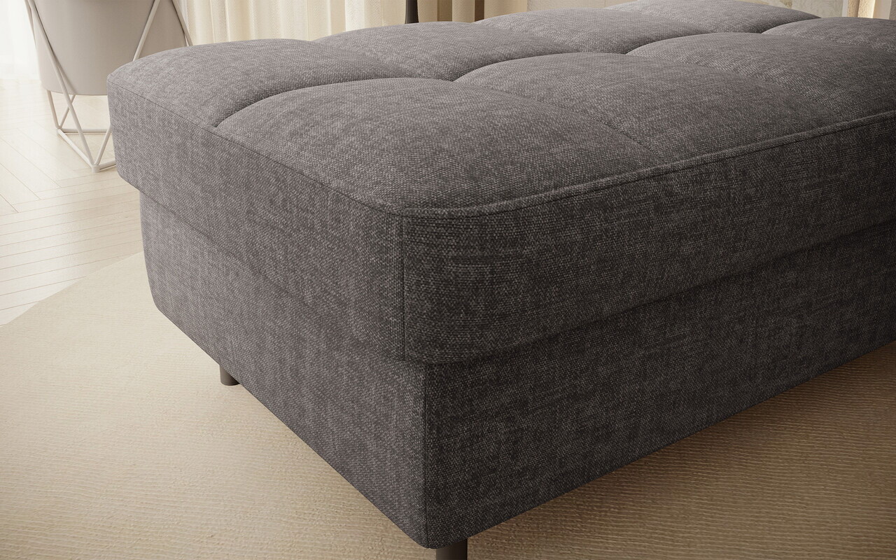 Taburet cu spatiu pentru depozitare ELTAP, GOM-06MAN, Gomsi, 104x72x45 cm, lemn/poliester, gri inchis - view 6