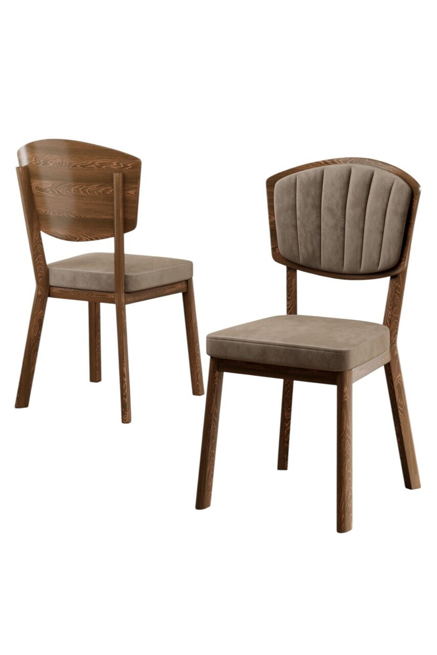 Set scaune 4 piese, Hanah Home, Nape, Cappuccino / Aspect de lemn — imaginea 2