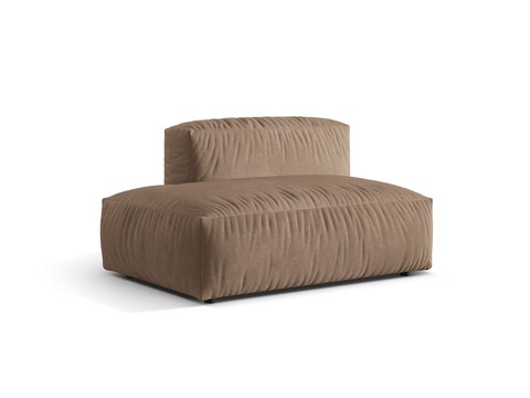 Modul stanga pentru canapea, 2 locuri, Martina-120, Micadoni Home, 133x106x75 cm, catifea, bej inchis