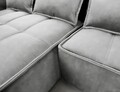 Coltar extensibil stanga 4 locuri ELTAP, LT-03REL, Campo, 265x196x88 cm, lemn/poliester, gri deschis