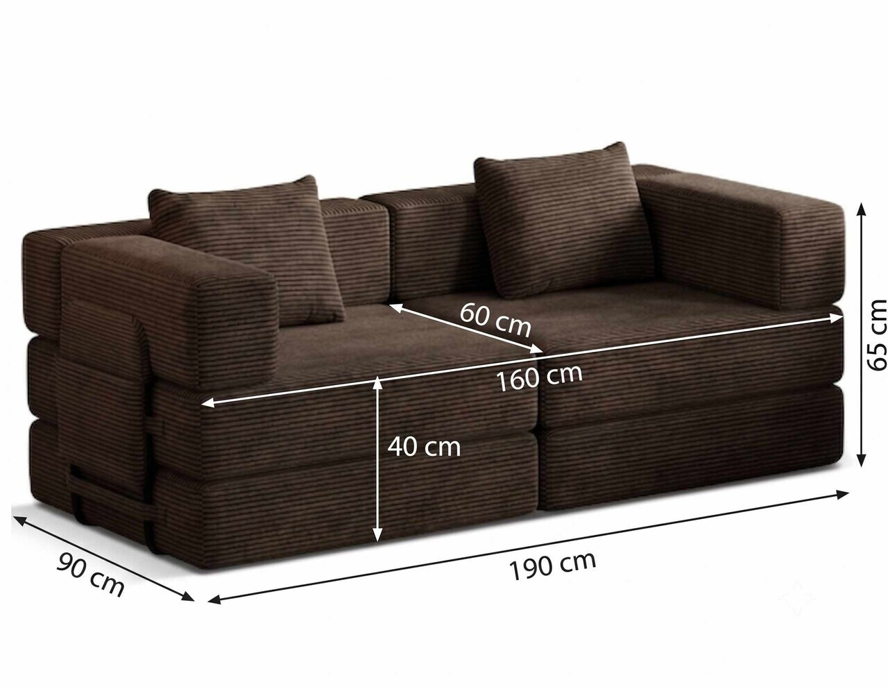 Canapea extensibila 3 locuri, Atelier del Sofa, 326NYR1157, Maro — imaginea 9