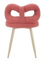Scaunel Ilary Mini, Mauro Ferretti, 40x40x67 cm, MDF/fier/poliester, roz/auriu