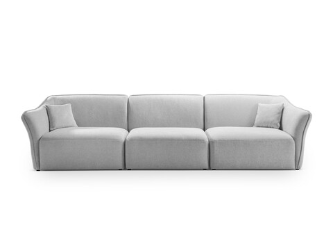 Canapea 5 locuri, Hailey, Micadoni Home, 292x102x79 cm, tesatura boucle, ivoriu