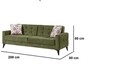 Canapea extensibila Cinar, Pandia Home, 209x80x80 cm, lemn, kaki