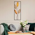 Decoratiune de perete, Timeyi 2, Metal, Dimensiune: 32 x 90 cm, Multicolor