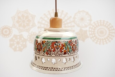 Pendul radacini - laleaua, deco republic, e27, 1x60w, ceramica, multicolor