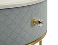 Masa de toaleta cu taburet / masuta dressing Vellit, Mauro Ferretti, 52x70 cm, lemn de pin/MDF/metal, albastru deschis