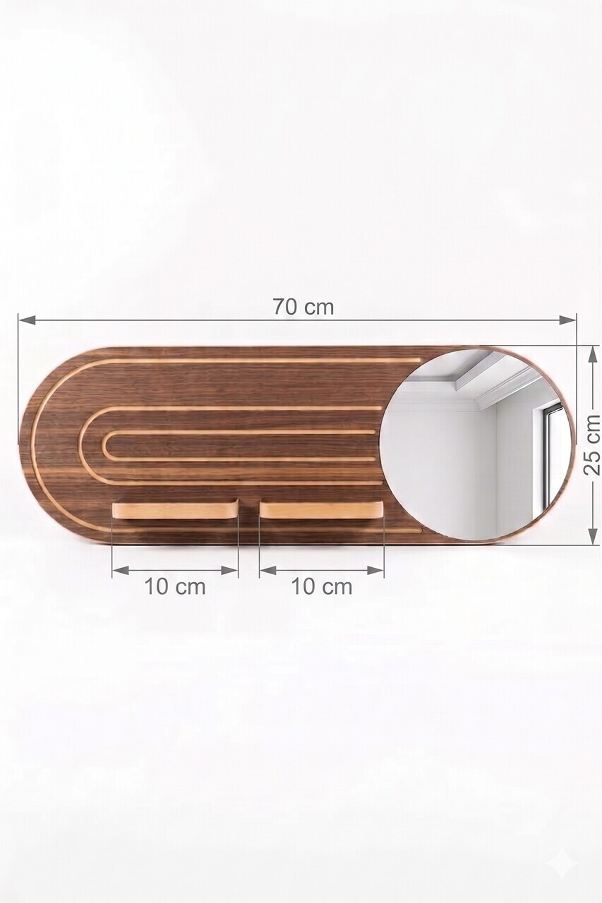Raft de perete, Hanah Home, Artmtkwll8-Wenge, MDF, Wenge — imaginea 4
