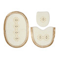Set covoraș de baie (3 bucăți), Alanur Home, Klozet Tkm.000187, Poliester, Crem