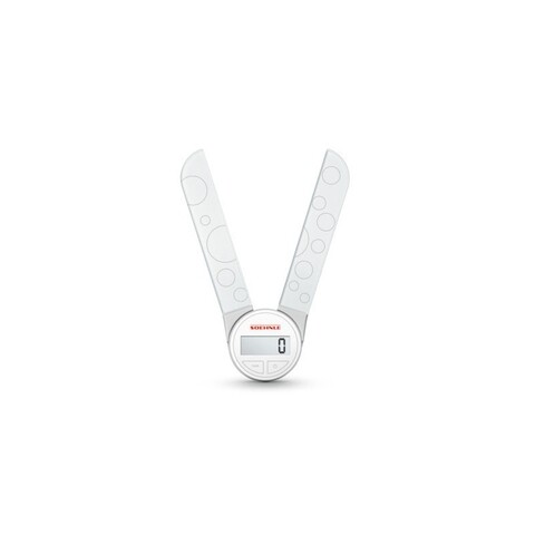 Cantar digital pentru bucatarie, Leifheit, Soehnle Genio, 23.2  x 7 x 1.2 cm, sticla, alb