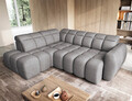 Coltar extensibil stanga 4 locuri ELTAP, LT-04PAO, Falconn, 258x208x107 cm, lemn/poliester, gri inchis