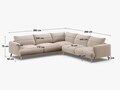 Coltar simetric 5 locuri, Naomi, Micadoni Home, 280x280x75 cm, tesatura structurata, cappuccino
