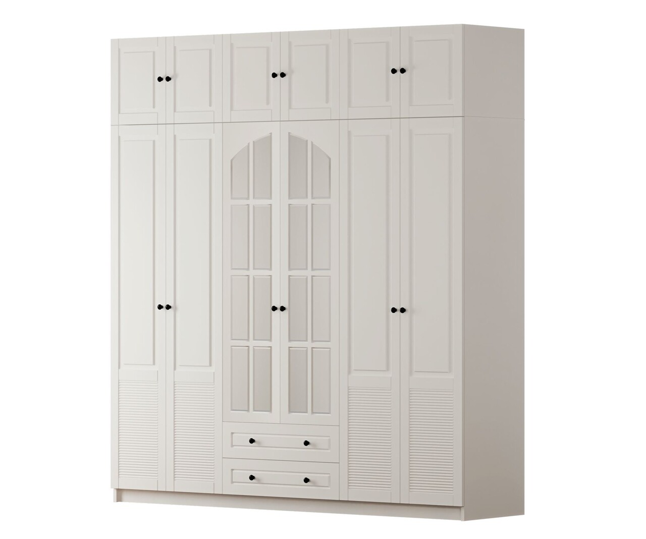 Dulap pentru haine, Rabi, Rb-185-19, 210x210x52 cm, Alb mat - 2 | YEO