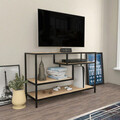 Comoda TV, Retricy, Robbins, 120x39x75 cm, PAL, Stejar / Negru