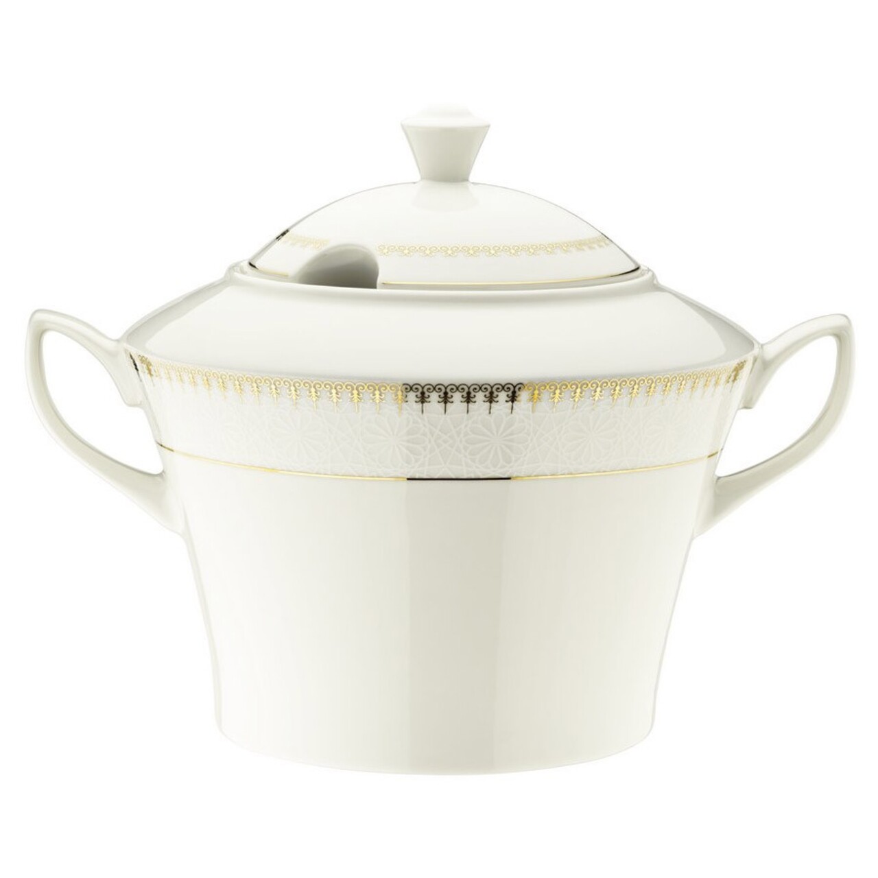 Serviciu de masa, 62 piese, Kutahya Porselen, BNMR62YT9715, portelan, alb/auriu