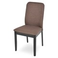 Scaun dining tapitat, Erica, 49 x 50 x 90 cm, lemn/stofa, maro/negru