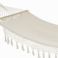 Hamac suspendat, Craftenwood, 100 x 200 cm, otel/bumbac/poliester, bej