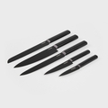 Set 5 cutite + suport Masterset, Homla, lemn/inox, negru