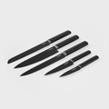 Set 5 cutite + suport Masterset, Homla, lemn/inox, negru
