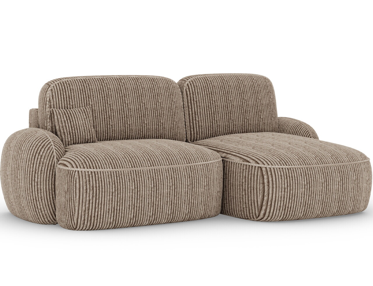 Coltar extensibil dreapta 3 locuri ELTAP, Tesalia, 240x150x93 cm, lemn/catifea din poliester, maro deschis — imaginea 5