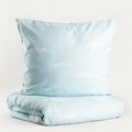 Lenjerie de pat King Size, Skylight, Homla, 3 piese, 200x220 cm, microfibra din poliester, albastru/alb