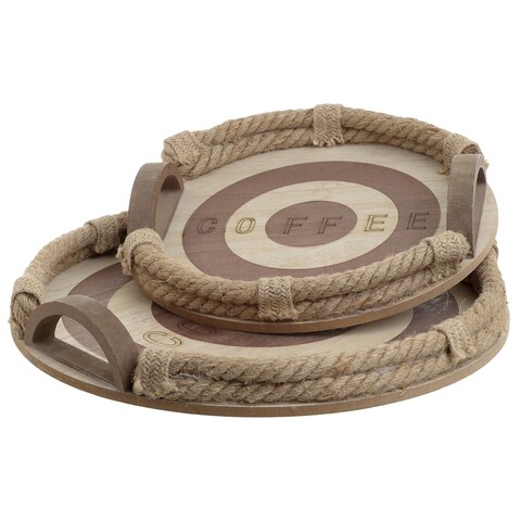 Set 2 tavi pentru servire Natural, InArt, 38x38 cm, lemn de mesteacan