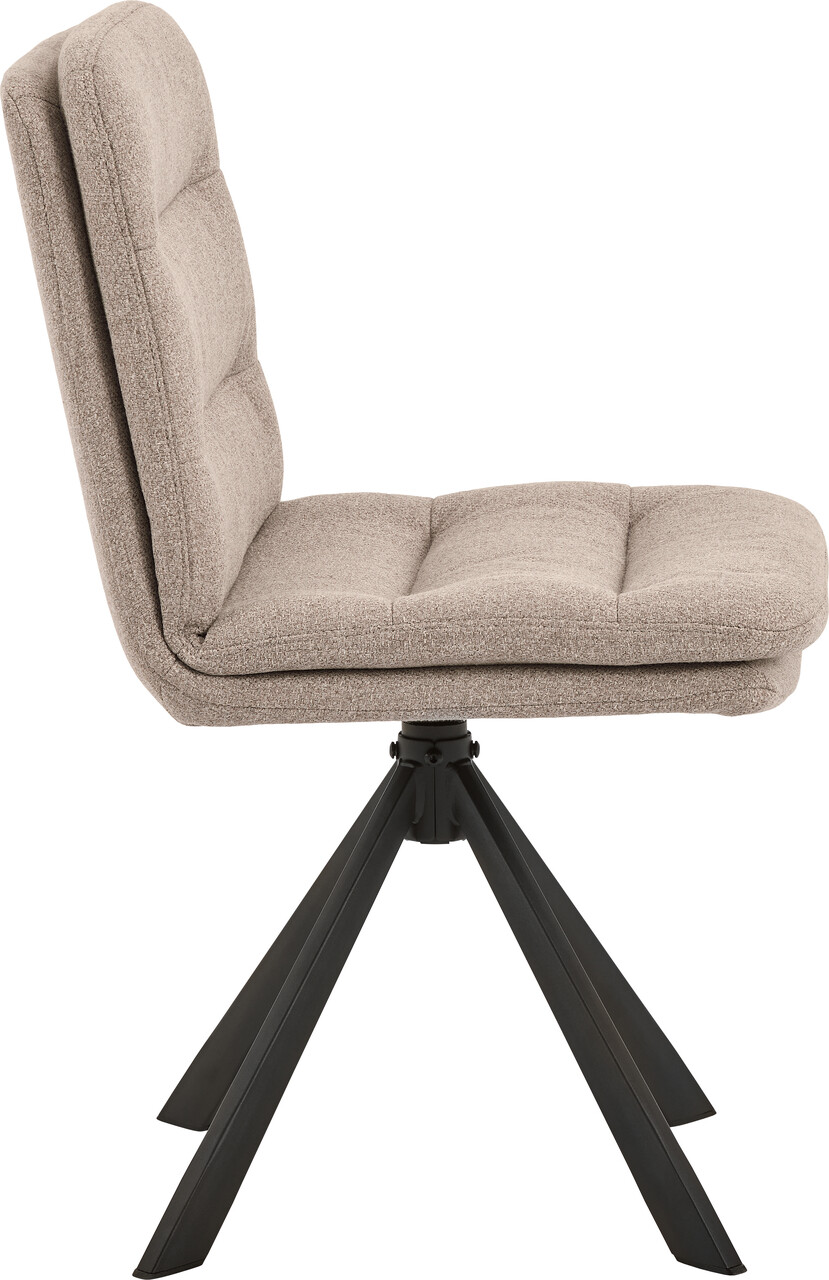 Scaun Dean, Actona, 47.5x57x85 cm, rotativ, tesatura structurata/otel, bej - view 7