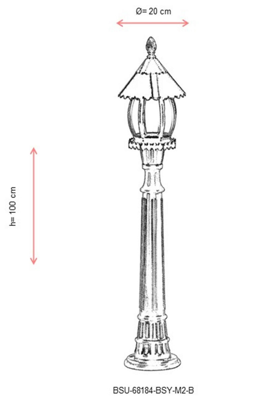 Lampadar de exterior, Avonni, 685AVN1225, Plastic ABS, Negru
