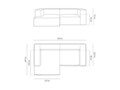 Coltar modular stanga 3 locuri, Nuria-88, Micadoni Home, 252x147x72 cm, catifea, negru
