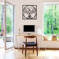 Decoratiune de perete, Da Vinci Bird, Metal, Dimensiune: 50 x 50 cm, Negru