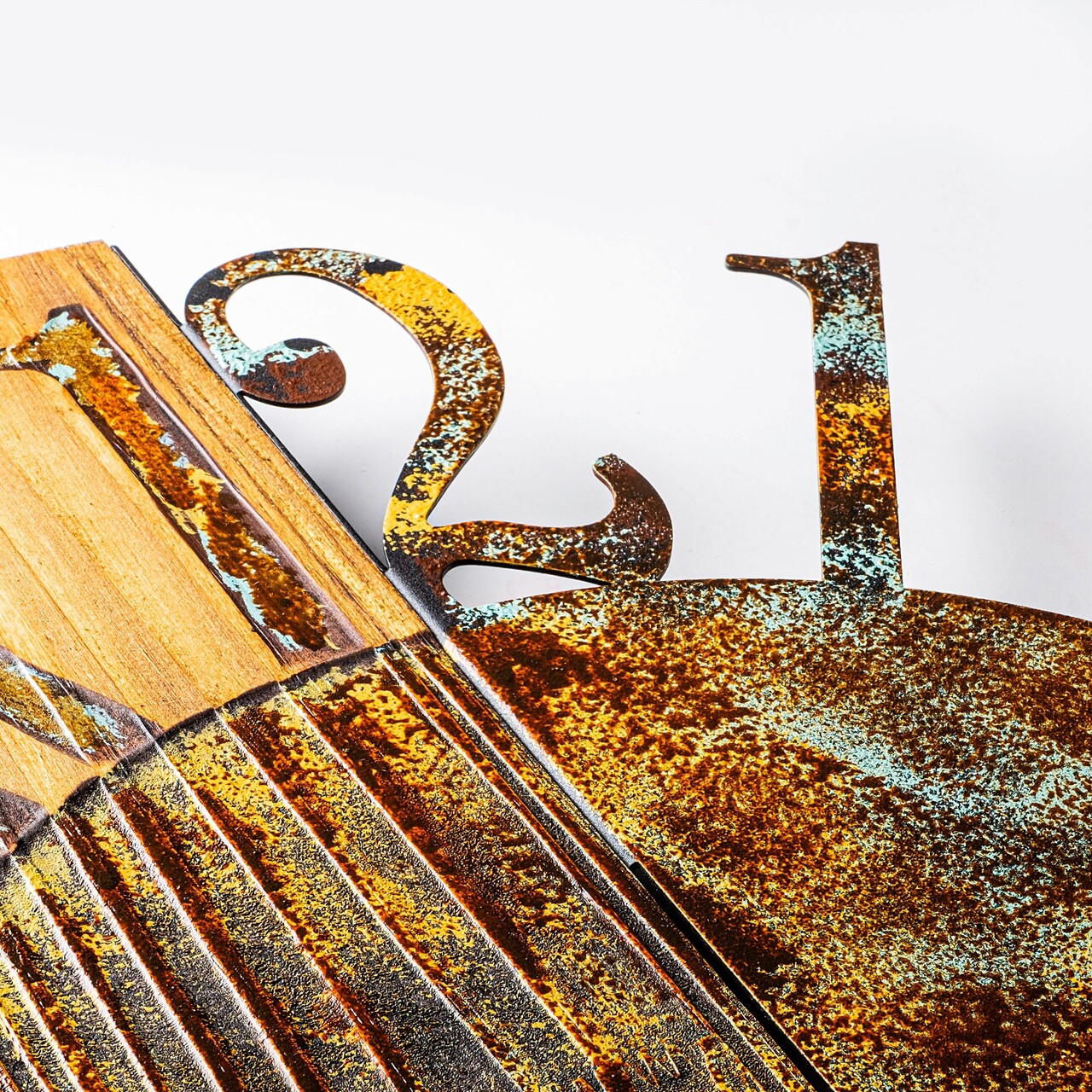 Ceas de perete, Wooden Clock 7-A, Lățime: 58 cm Înălțime: 58 cm Adâncime: 3 cm, Multicolor - view 5