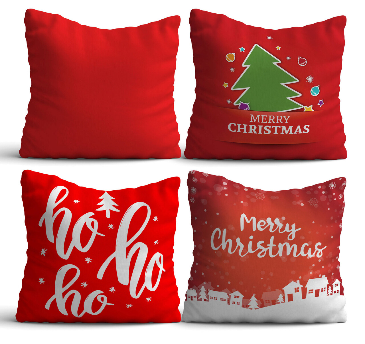 Set 4 perne decorative, NYXMAS06, 50% bumbac / 50% poliester, Multicolor