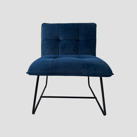 Fotoliu Nelox, Homla, 69x63x73 cm, MDF/metal/catifea, bleumarin