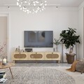 Comoda TV, Odessa, Elena, 180x42.6x31.4 cm, Stejar Safir / Ratan