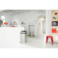 Cos de gunoi cu soft touch, Brabantia, Matt Steel Fingerprint Proof, 60 L, 40x40x71 cm, otel, argintiu