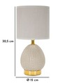 Lampa de masa Flavi, Mauro Ferretti, 1 x E14, 40W, 15x30.5 cm, ceramica/fier/textil, gri