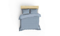 Lenjerie de pat dubla Super King (US) (ES), 3 piese, Line - Blue, Victoria, Bumbac Satinat