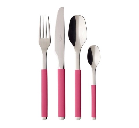 Set tacamuri 24 piese, Villeroy & Boch, S+ Berry Fantasy Cutlery, inox/silicon