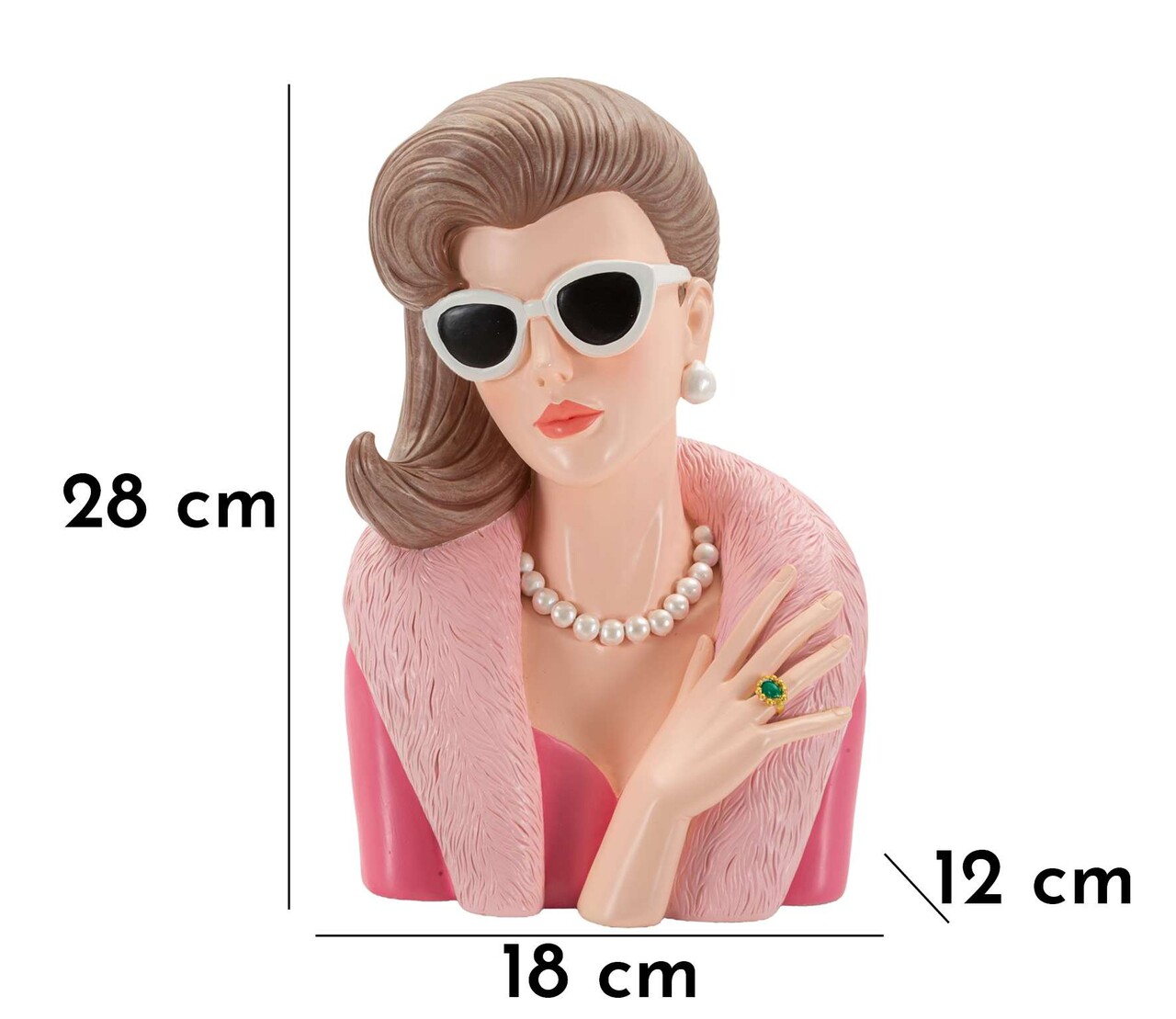 Figurina /sculptura decorativa Paris Woman -D, Mauro Ferretti, 18x12x28 cm, polirasina, multicolor - 1 | YEO