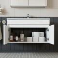 Dulap de baie cu chiuvetă, Hanah Home, 1049, 85x48x45.5 cm, MDF-LAM, Alb mat