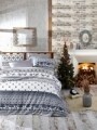 Lenjerie de pat dubla, 4 piese, 100% bumbac ranforce, Nazenin Home, Winter Grey, gri