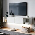 Comoda TV, Hanah Home, Twist LED, 160x29x29 cm, Alb
