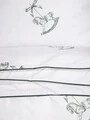Lenjerie de pat King Size, Navo, Homla, 200x220 cm, 3 piese, bumbac, alb/verde