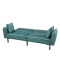Canapea extensibila 3 locuri Canto, Homla, 199x90x85 cm, lemn/metal/catifea din poliester, verde
