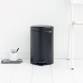 Cos de gunoi cu pedala, Brabantia, NewIcon, 12 L, 33.8x25.1x41.1 cm, otel, negru mat