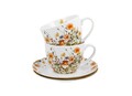 Set 2 cesti cu farfurioara, Duo, Wild Bird, 280 ml, portelan, multicolor