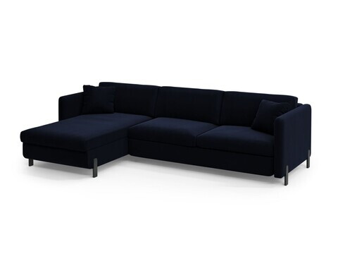 Coltar extensibil stanga 5 locuri, Gloria, Micadoni Home, 286x170x88 cm, catifea, albastru regal