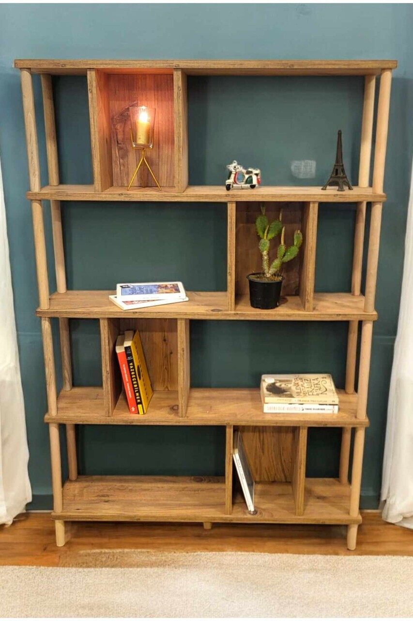 Corp biblioteca, Hanah Home, Peka-0045, 90x137x20 cm, PAL, Pin — imaginea 2