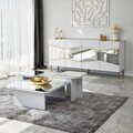 Consola, Neostill, Nice, 180x80x40 cm, PAL, Alb/Auriu