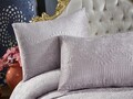 Set cuvertura de pat dubla 3 piese, Velica - Grey, Dowry World, Catifea